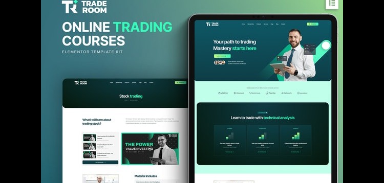 Item cover for download Traderoom - Online trading courses Elementor Template Kit