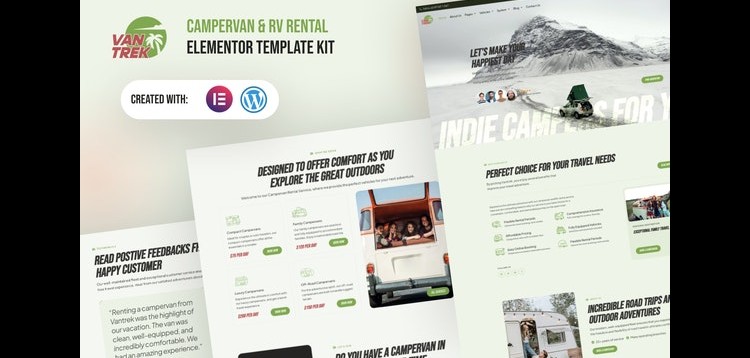 Item cover for download VanTrek - Campervan & RV Rental Elementor Pro Template Kit