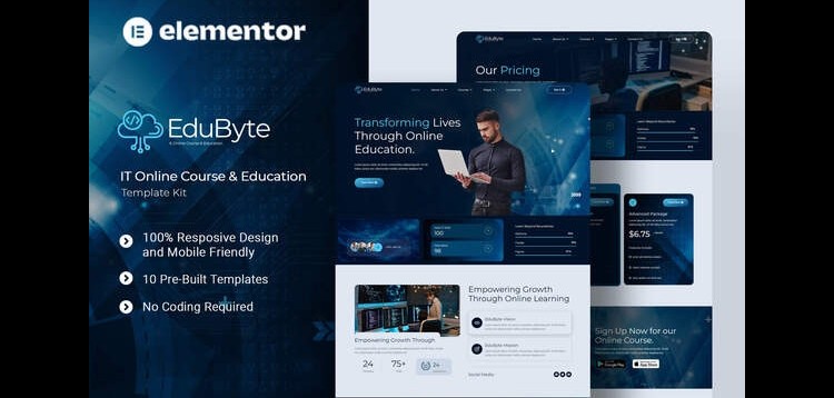 Item cover for download EduByte - IT Online Course & Education Elementor Template Kit