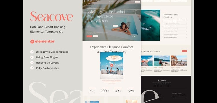 Item cover for download Seacove - Hotel and Resort Booking Elementor Template Kit