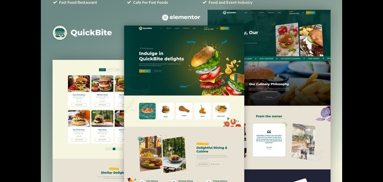 Item cover for download Quick Bite - Restaurant & Cafe Elementor Pro Template Kit