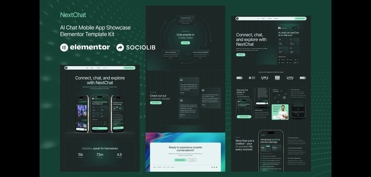 Item cover for download NextChat - AI Chat Mobile App Showcase Elementor Template Kit