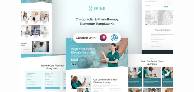 Item cover for download Spine - Chiropractic & Physiotherapy Elementor Template Kit