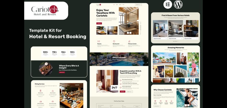 Item cover for download Cariotels – Luxury Hotel & Resort Elementor Template Kit