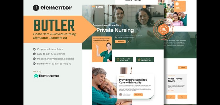 Item cover for download Butler - Home Care & Private Nursing Elementor Template Kit