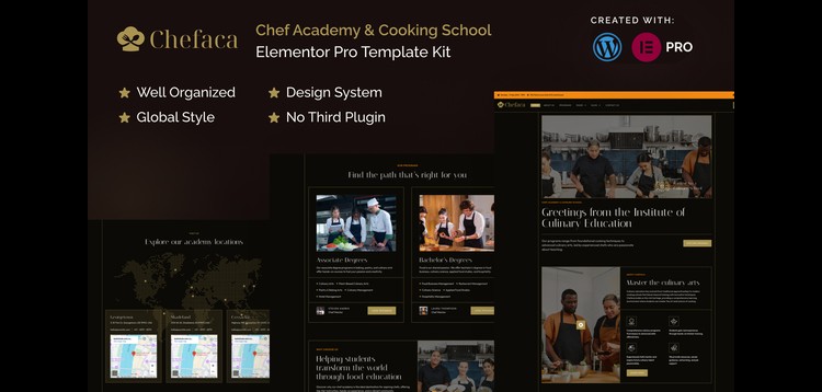 Item cover for download Chefaca - Chef Academy & Cooking School Elementor Pro Template Kit