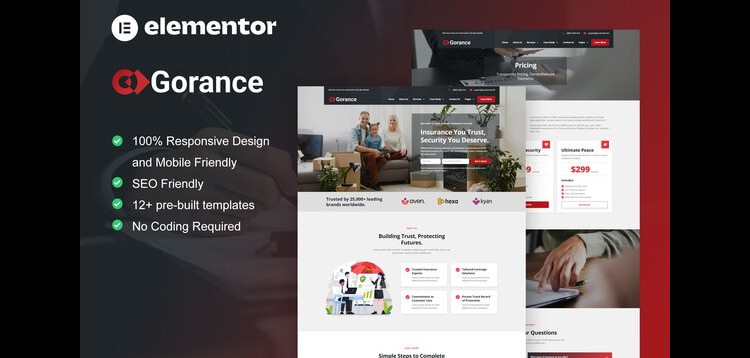 Item cover for download Gorance - Insurance Agency Elementor Pro Template Kit