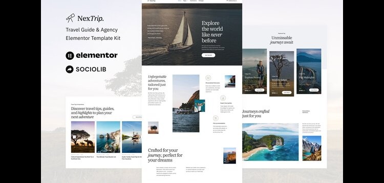 Item cover for download NextTrip - Travel Guide & Agency Elementor Template Kit
