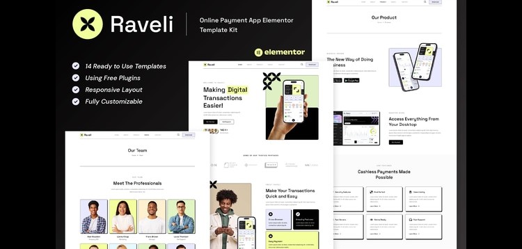 Item cover for download Raveli - Online Payment App Elementor Template Kit
