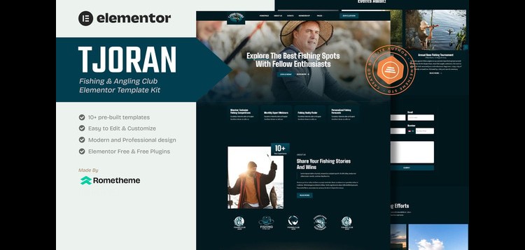 Item cover for download Tjoran - Fishing & Angling Club Elementor Template Kit