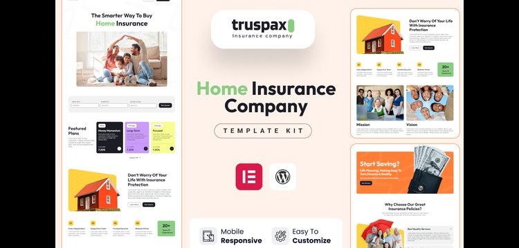 Item cover for download Truspax - Insurance Agency Elementor Template Kit