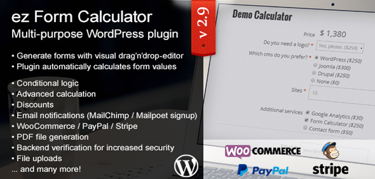 Item cover for download ez Form Calculator - WordPress plugin