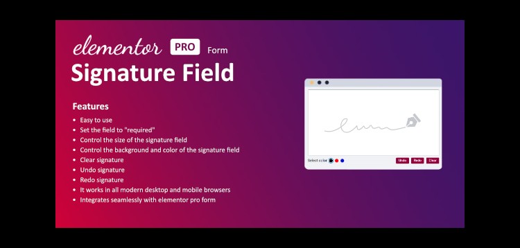 Item cover for download Signature Field for Elementor form