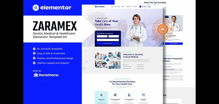 Item cover for download Zaramex - Doctor, Medical & Healthcare Elementor Template Kit
